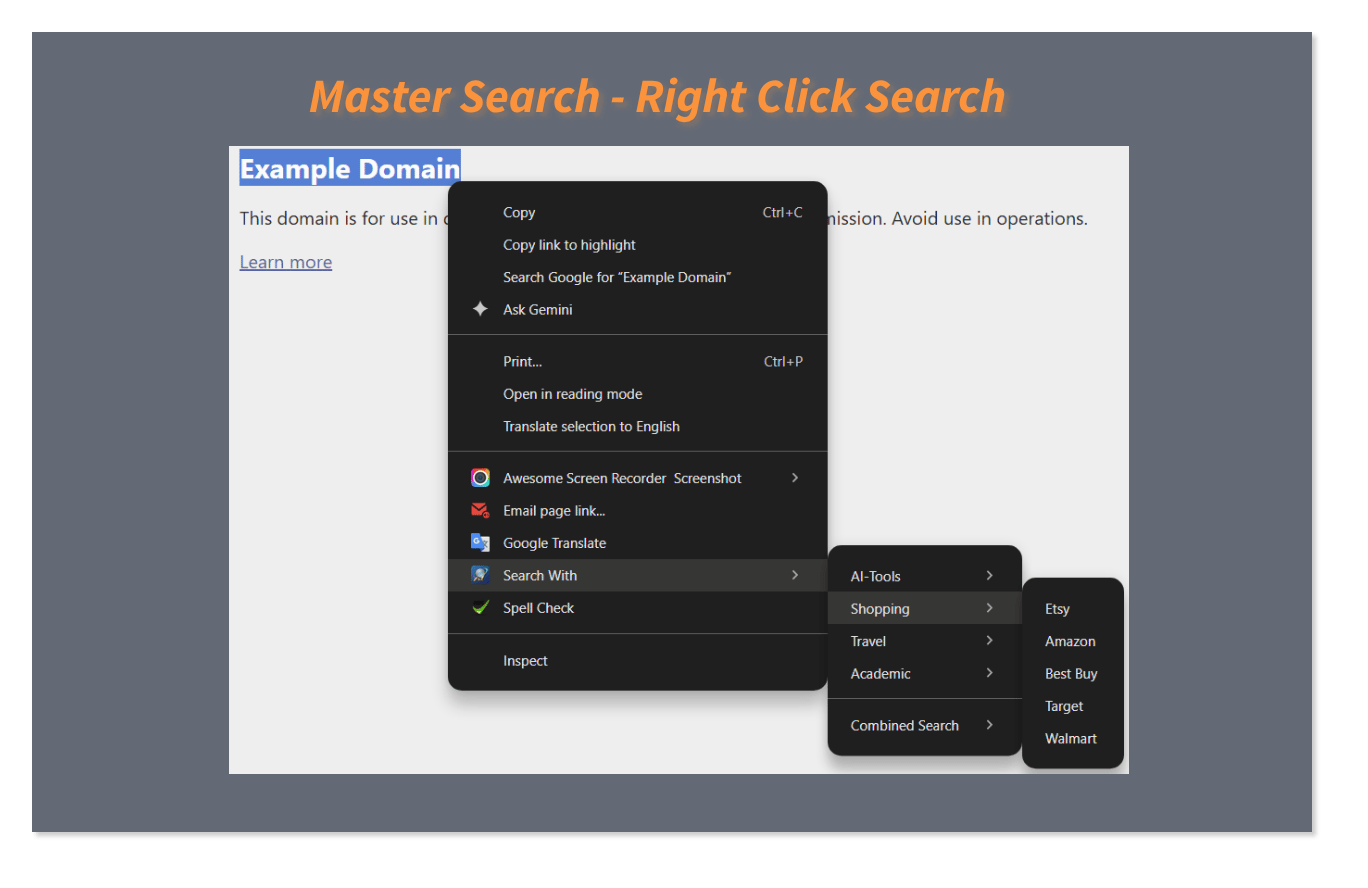 Master Search – Right Click Search screenshot 4