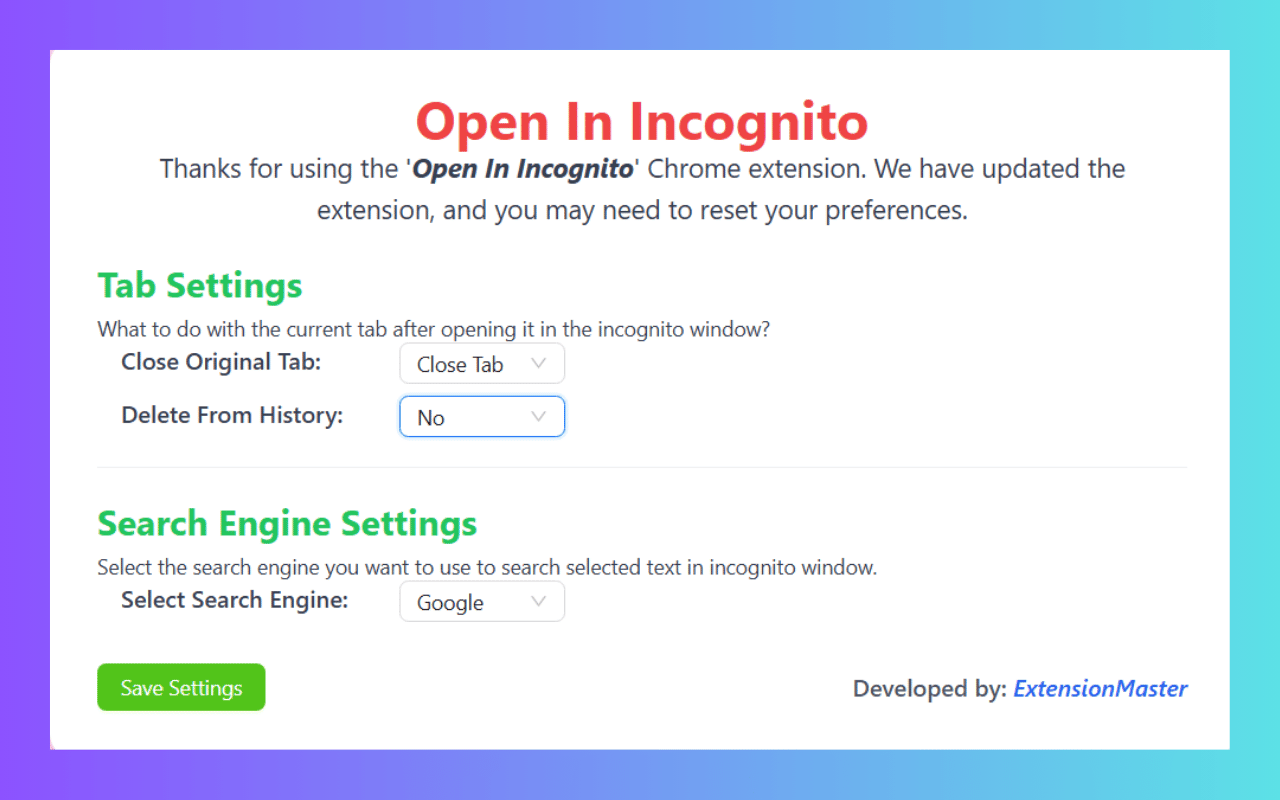 Open In Incognito screenshot 1